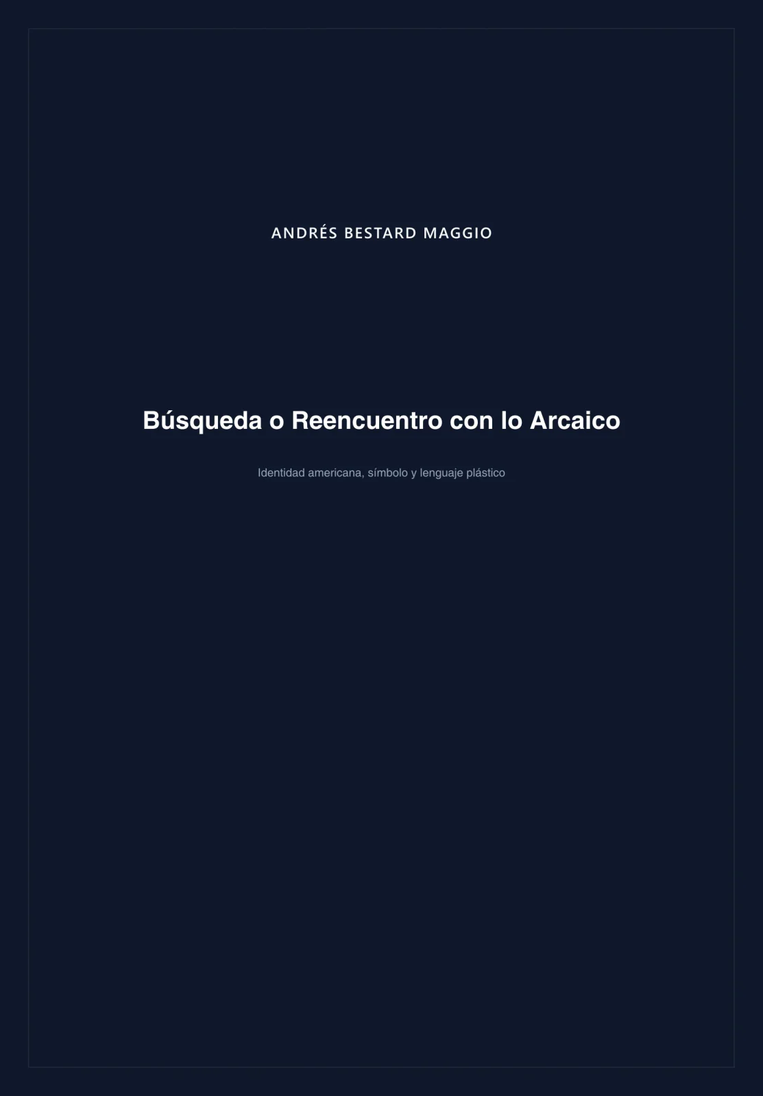 Búsqueda o Reencuentro con lo Arcaico